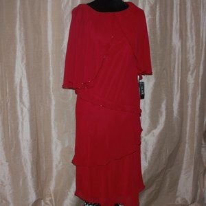 HOT pink dress with layers and small detail